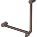 Mica Care curved 90-degree 450 x 450mm ambulant grab rail in Dusk bronze on a white background.