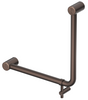 Mica Care curved 90-degree 450 x 450mm ambulant grab rail in Dusk bronze on a white background.