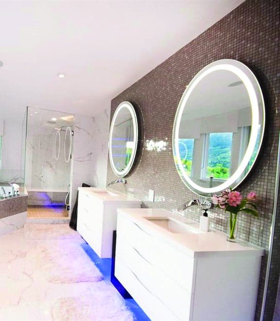 Ablaze - Backlit Round Mirror with Border Warm Light 610mmØ 18 Watts