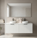 Alia 600mm Fluted Wall Hung Bathroom Vanity