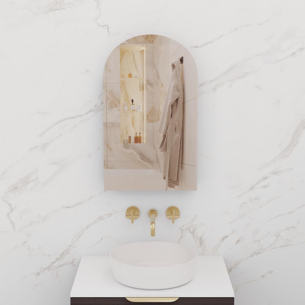 Arka - 500mm Espresso Oak Shaving Cabinet