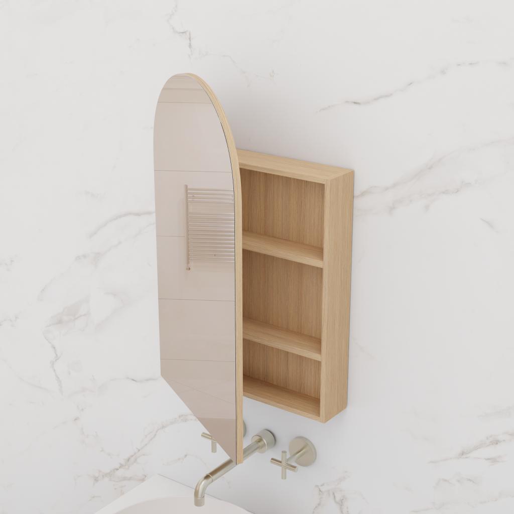 Arka - 500mm Nordic Oak Shaving Cabinet