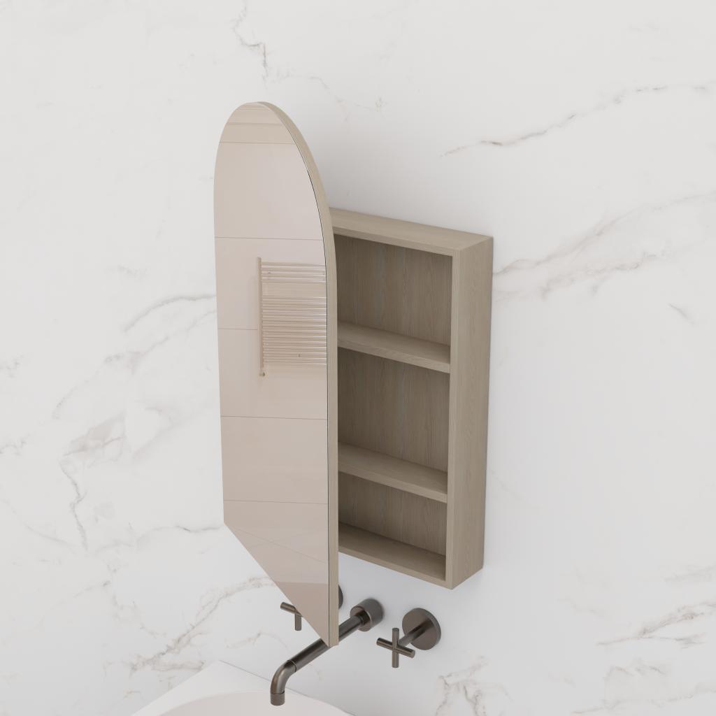Arka - 500mm Smoked Ash Shaving Cabinet