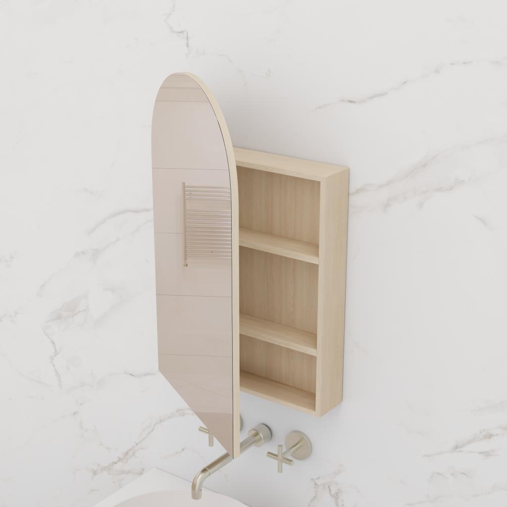 Arka - 500mm Vero Oak Shaving Cabinet