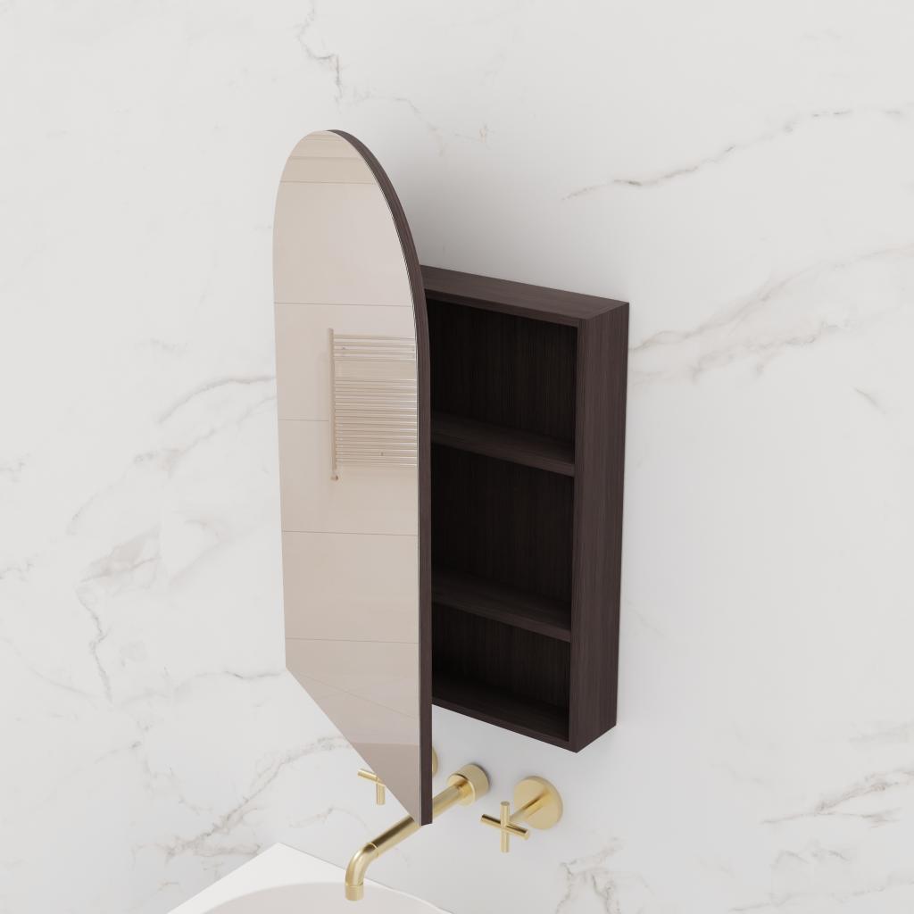 Arka - 600mm Espresso Oak Shaving Cabinet