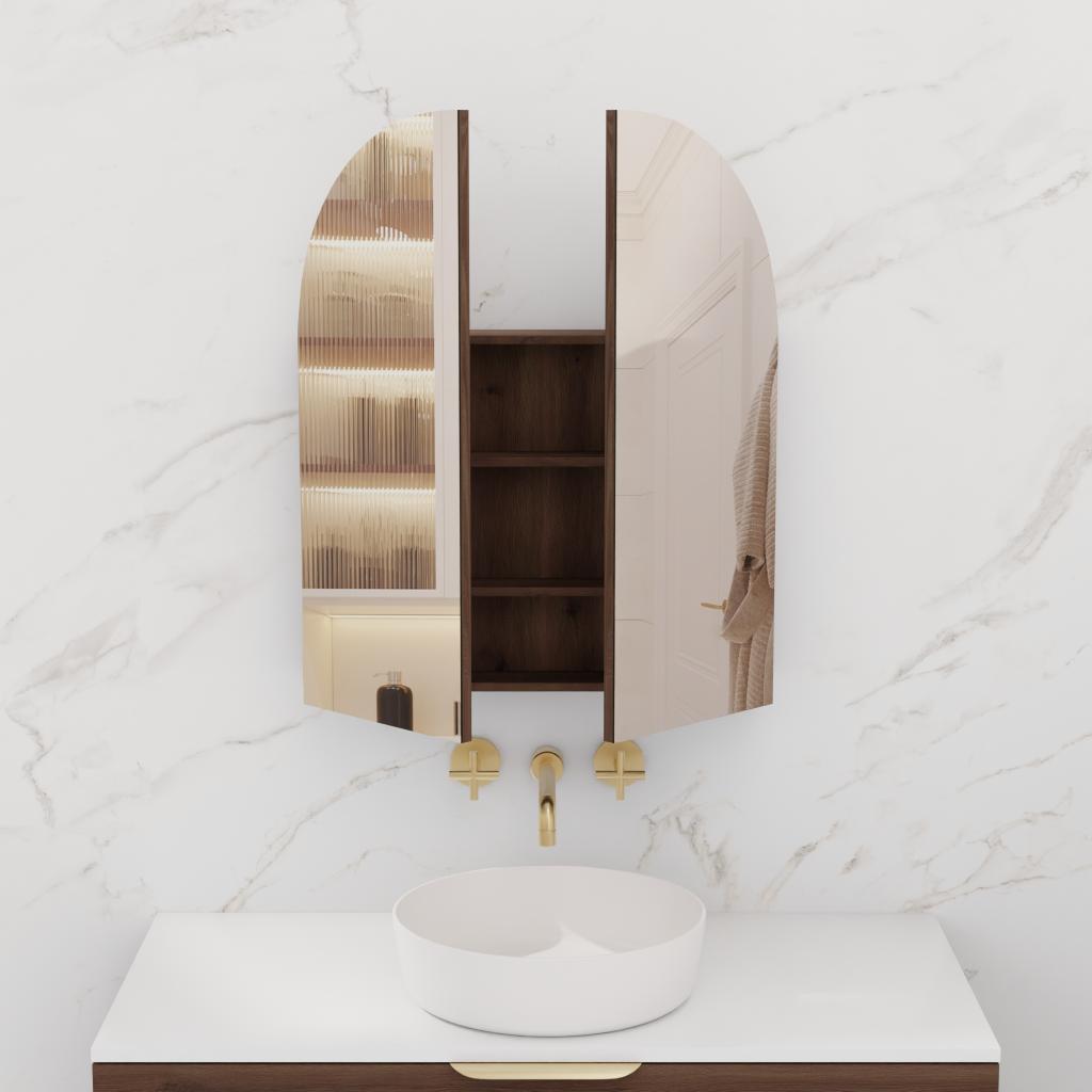 Arka - 800mm Chestnut Shaving Cabinet
