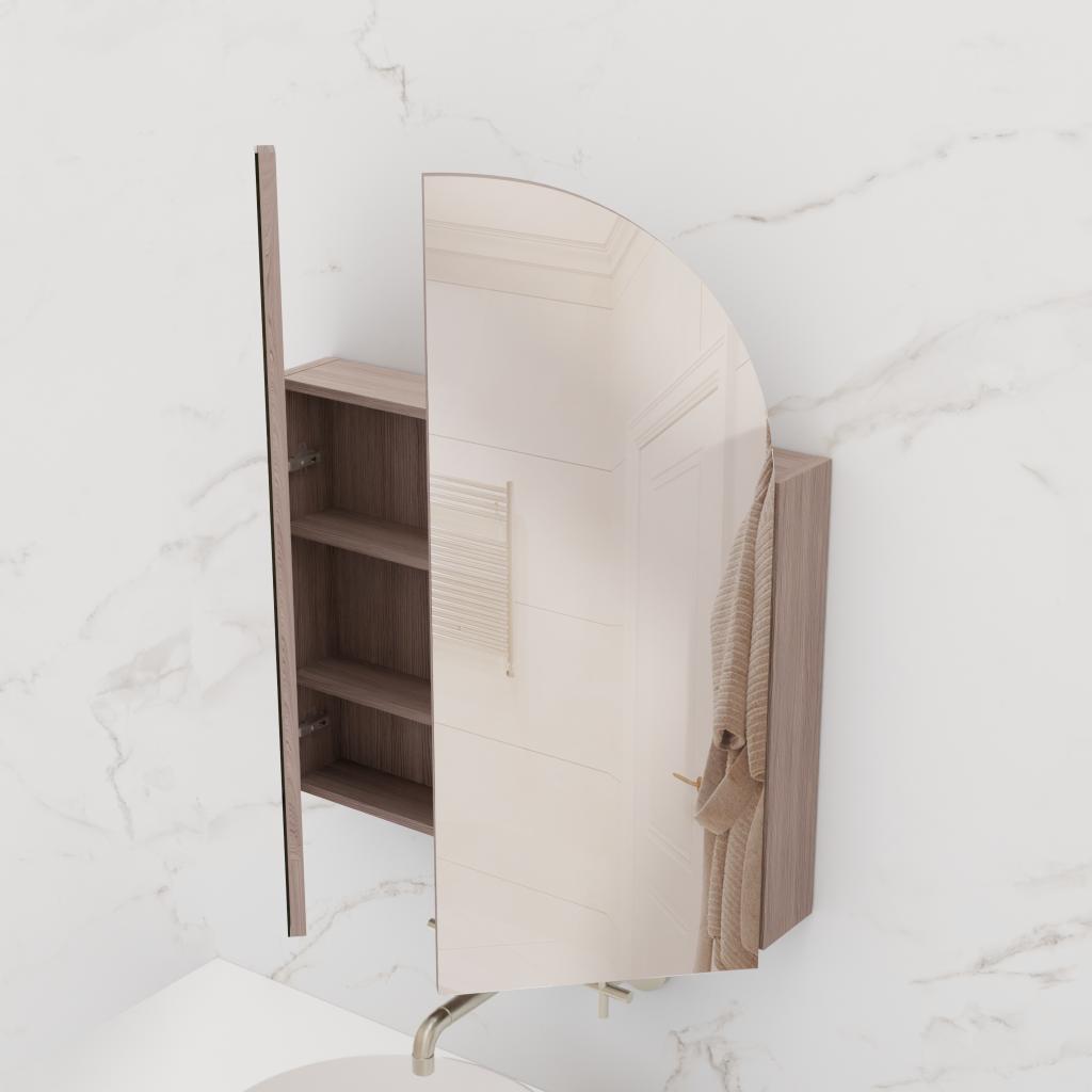 Arka - 800mm Urban Oak Shaving Cabinet