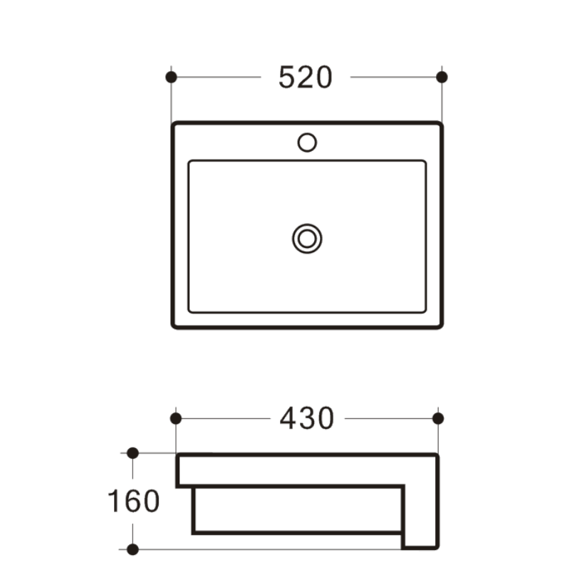 Riva - Semi-Recessed 520 x 430mm