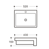 Riva - Semi-Recessed 520 x 430mm