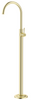 Mica Heritage Freestanding Bath Mixer in French Gold with a high curved spout and lever handle.