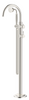 Mica Heritage Freestanding Bath Mixer with hand shower in brushed nickel.
