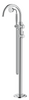 Mica Heritage Freestanding Bath Mixer with hand shower in polished chrome.