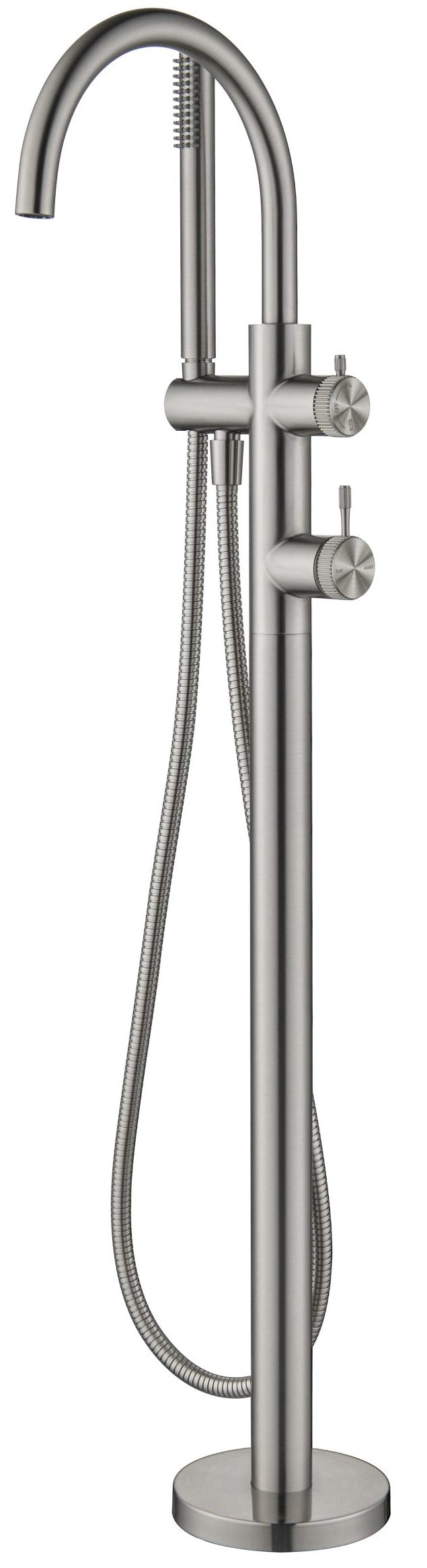 Mica - Fluted Freestanding Bath Mixer with Hand Shower