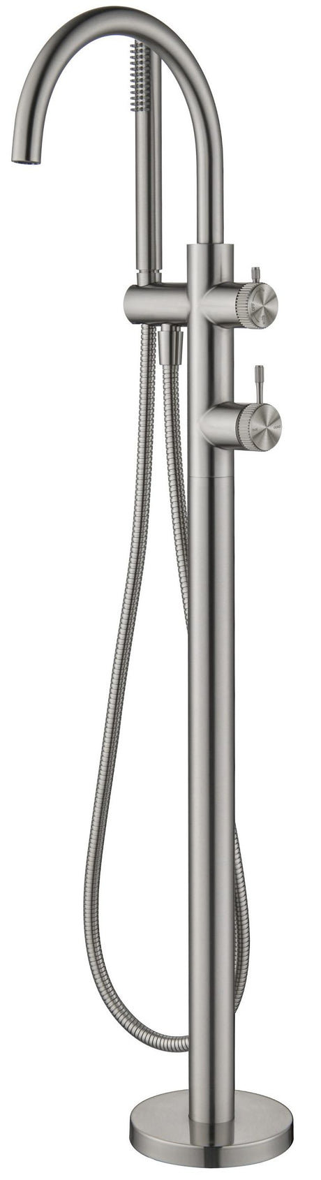 Mica - Fluted Freestanding Bath Mixer with Hand Shower