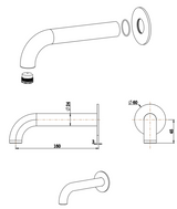 Mica Heritage Bath/Basin Spout 160mm