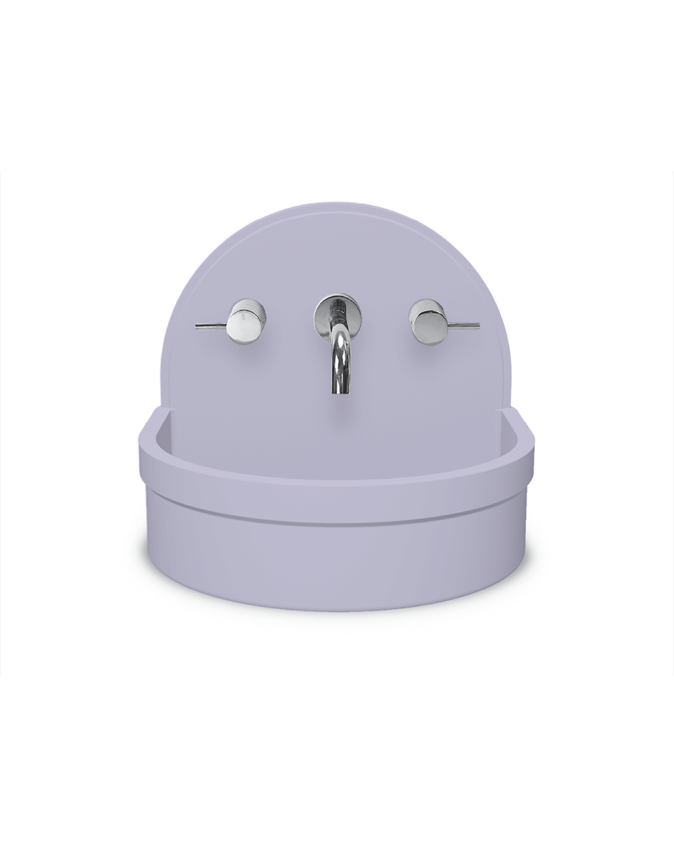 Betty Concrete Basin Wall Mount - 410x350x350mm Lilac – Eos Bathware