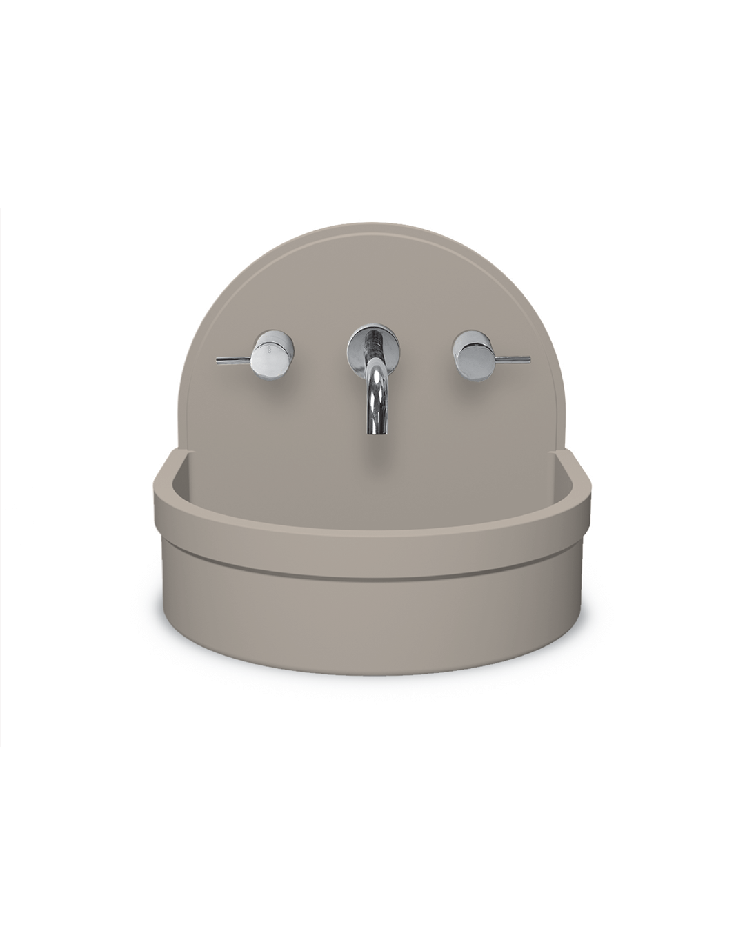 Betty Concrete Basin Wall Mount - 410x350x350mm Mushroom