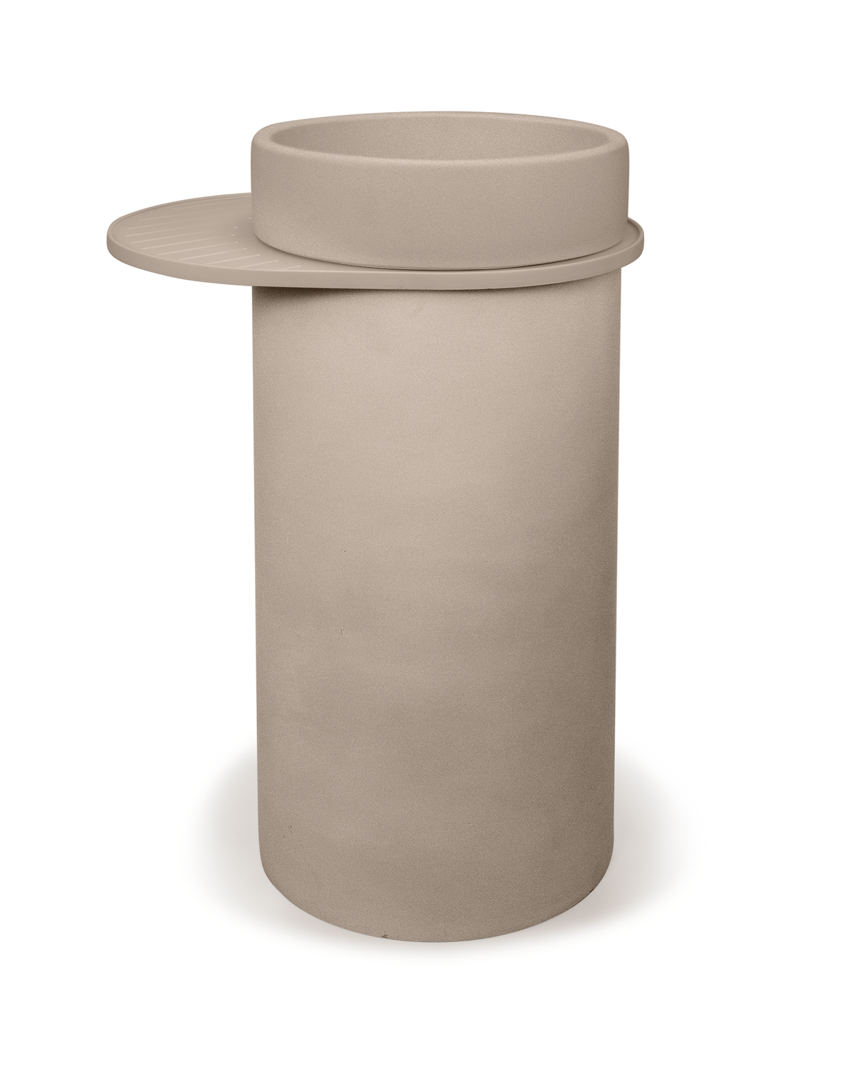 Cylinder Concrete Bowl Basin - Freestanding with Tray