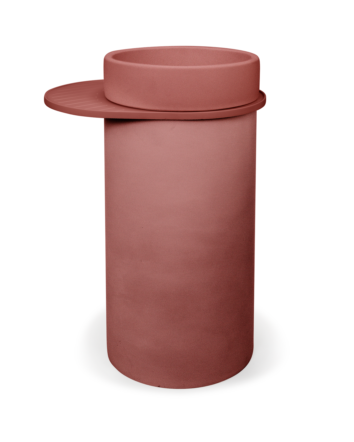 Cylinder Concrete Bowl Basin - Freestanding with Tray