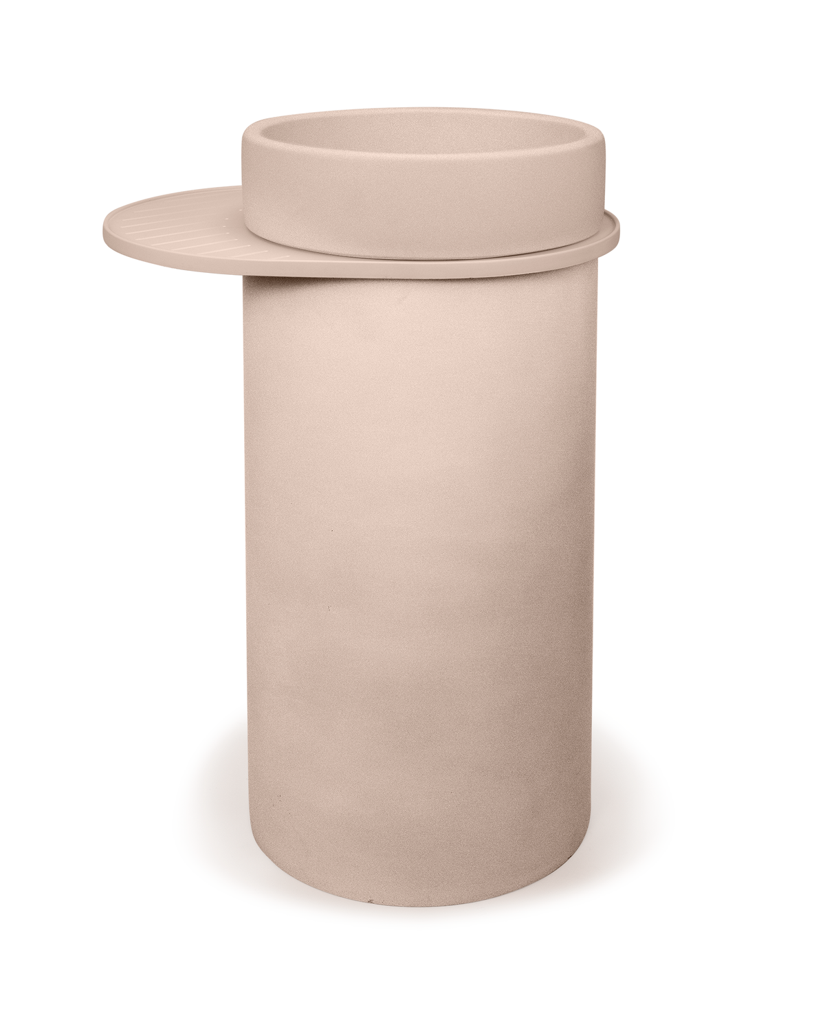 Cylinder Concrete Bowl Basin - Freestanding with Tray