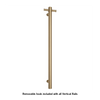Thermorail - Straight/Round 12Volt Vertical Bar 900x142x100mm 24Watts With Optional Hook - Brushed Brass