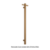 Thermorail - Straight/Round 12Volt Vertical Bar 900x142x100mm 22Watts With Optional Hook - Brushed Gold