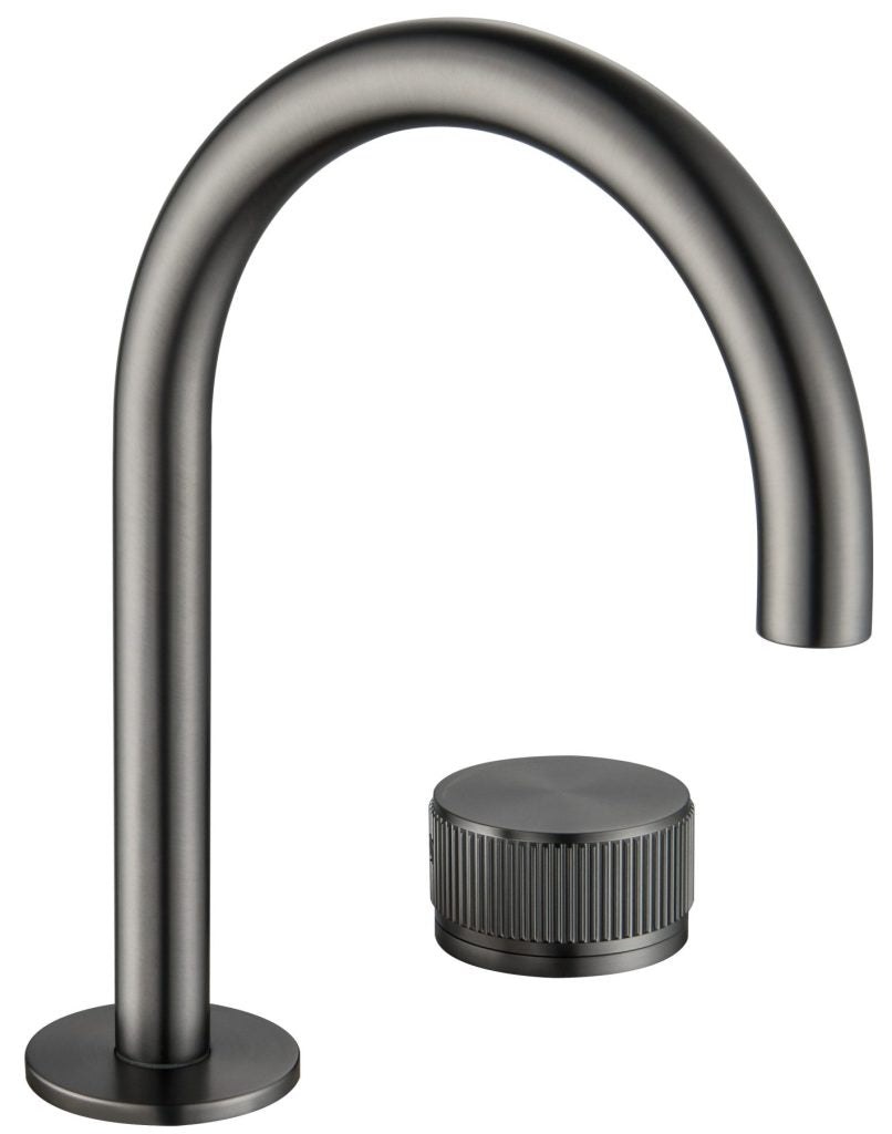 Mica - Fluted Gooseneck Hob Basin Mixer
