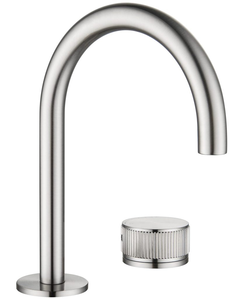 Mica - Fluted Gooseneck Hob Basin Mixer