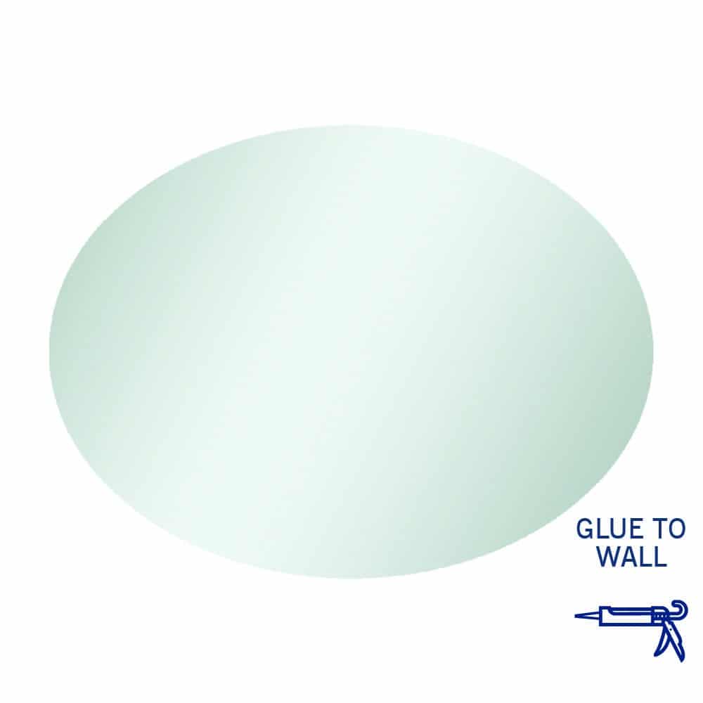 Ablaze - Cody Polished Edge Oval Mirror - 600x800mm Glue-to-Wall