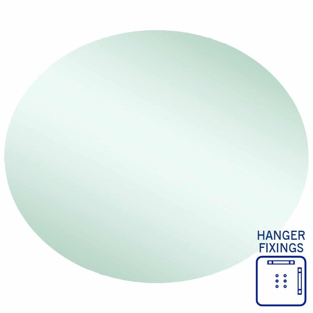 Ablaze - Cody Polished Edge Oval Mirror - 900x750mm with Hangers