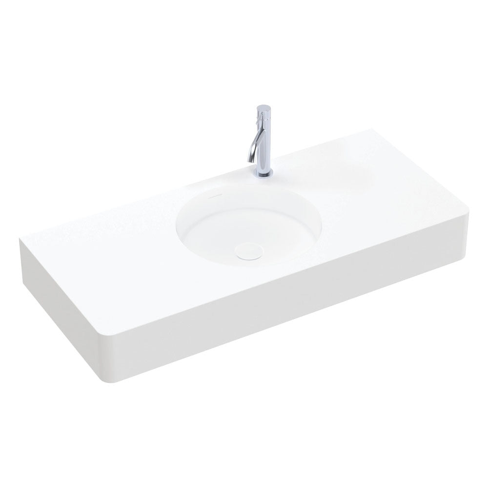 Encanto 1000 Solid Surface Wall Hung Basin with Overflow