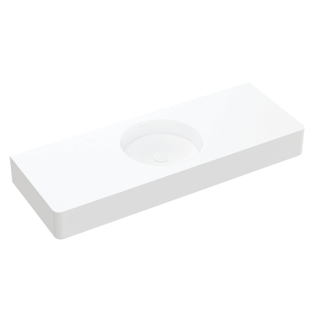Encanto 1200 Solid Surface Wall Hung Centre Basin with Overflow