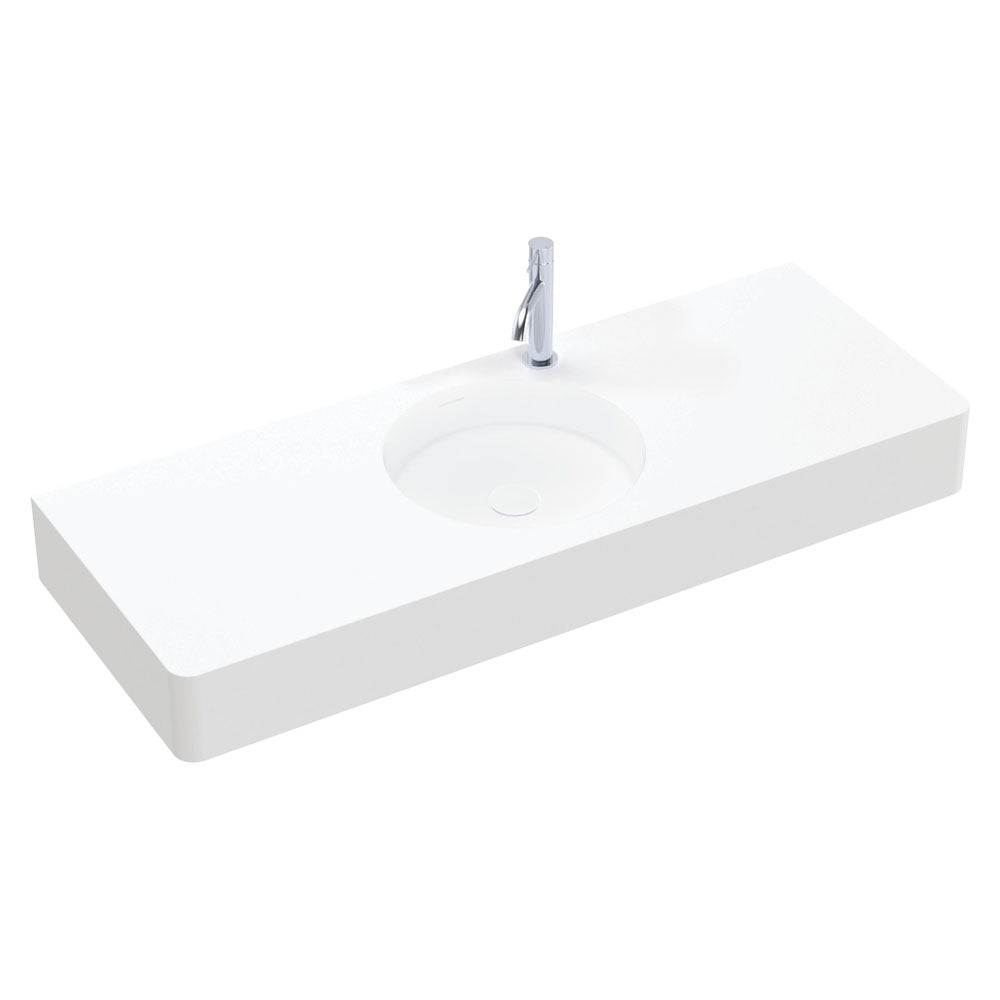 Encanto 1200 Solid Surface Wall Hung Centre Basin with Overflow