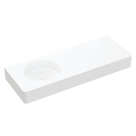 Encanto 1200 Solid Surface Wall Hung Left Hand Basin with Overflow