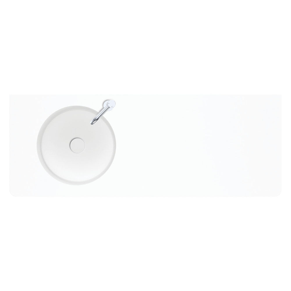 Encanto 1200 Solid Surface Wall Hung Left Hand Basin with Overflow