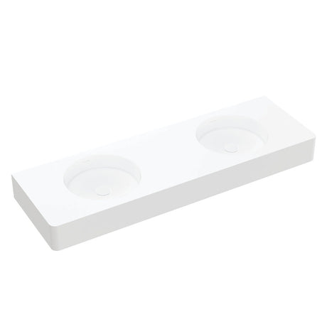 Encanto 1400 Solid Surface Wall Hung Double Basin with Overflow
