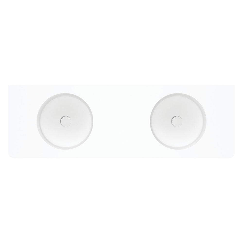 Encanto 1400 Solid Surface Wall Hung Double Basin with Overflow