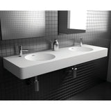 Encanto 1400 Solid Surface Wall Hung Double Basin with Overflow