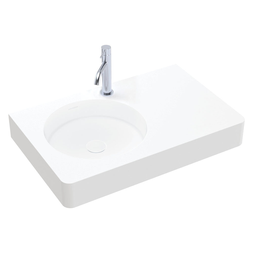 Encanto 700 Left Hand Bowl Wall Hung Basin with Overflow