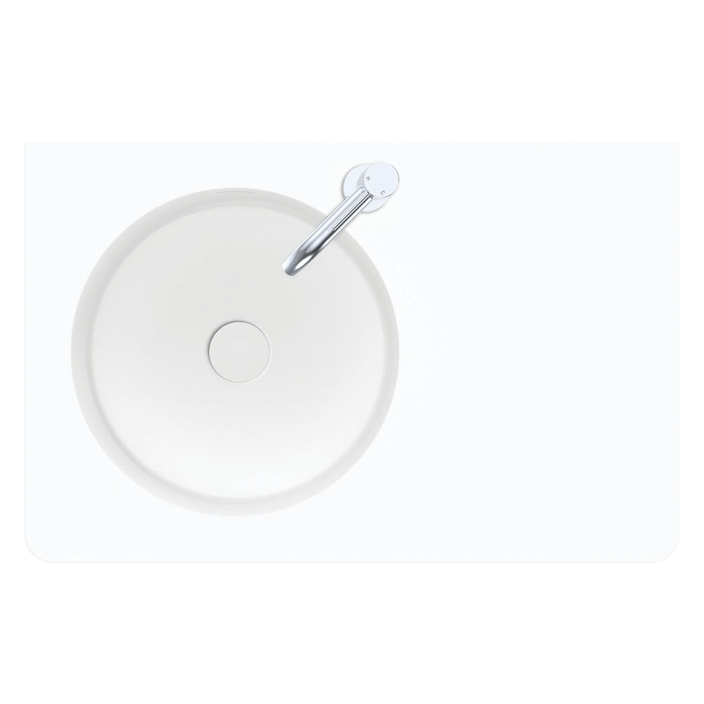 Encanto 700 Left Hand Bowl Wall Hung Basin with Overflow