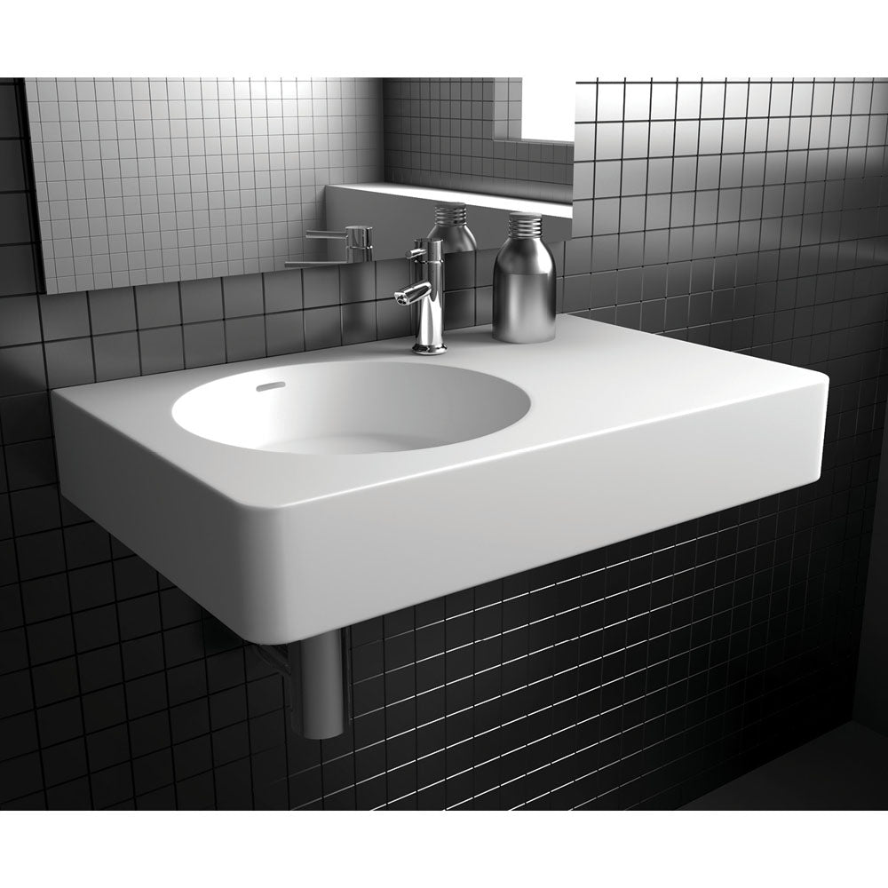 Encanto 700 Left Hand Bowl Wall Hung Basin with Overflow