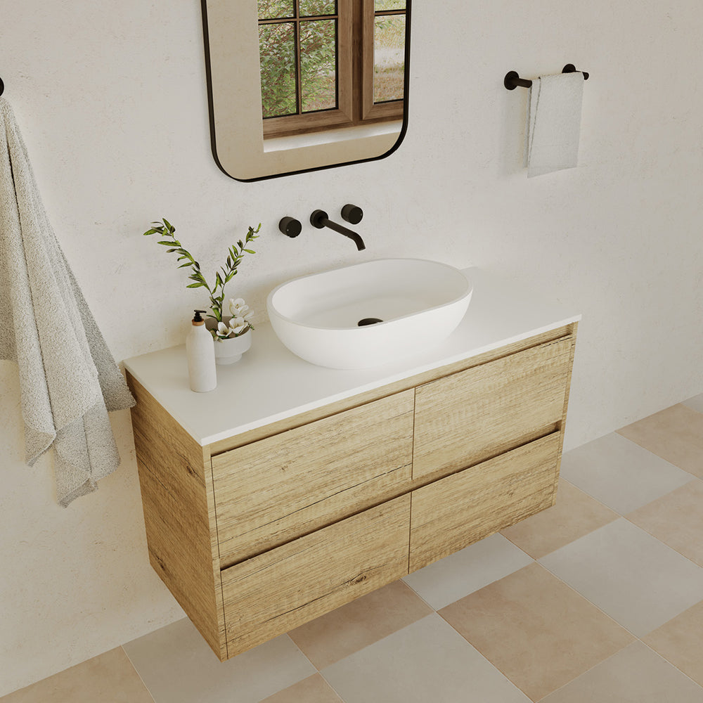 Nero Above Counter Cast Stone Solid Surface Basin
