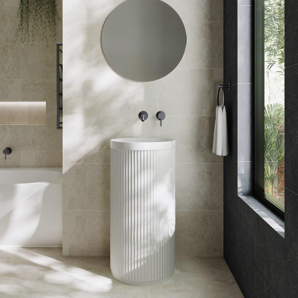 Minka Fluted Freestanding Solid Surface Basin