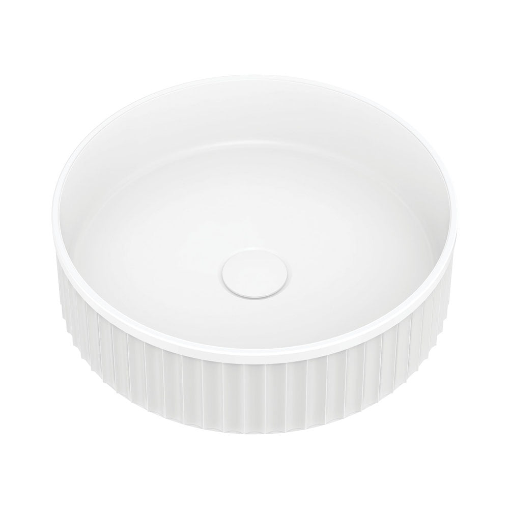 Minka Fluted Round Solid Surface Above Coutner Basin