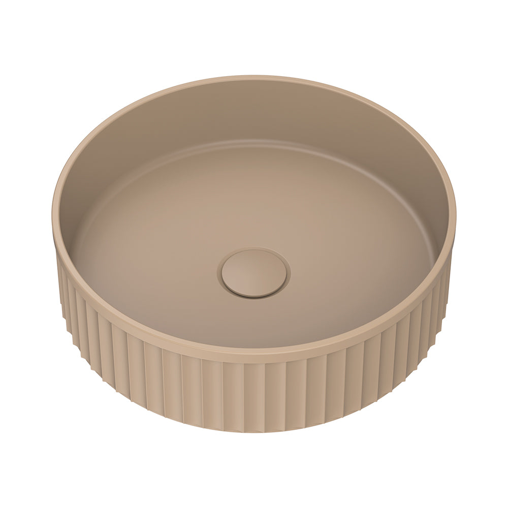 Minka Fluted Round Solid Surface Above Coutner Basin