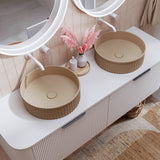 Minka Fluted Round Solid Surface Above Coutner Basin
