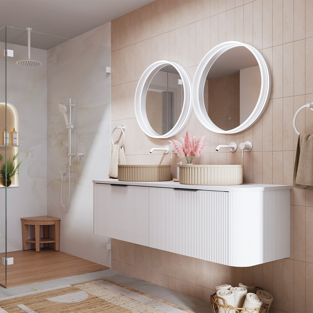 Minka Fluted Round Solid Surface Above Coutner Basin
