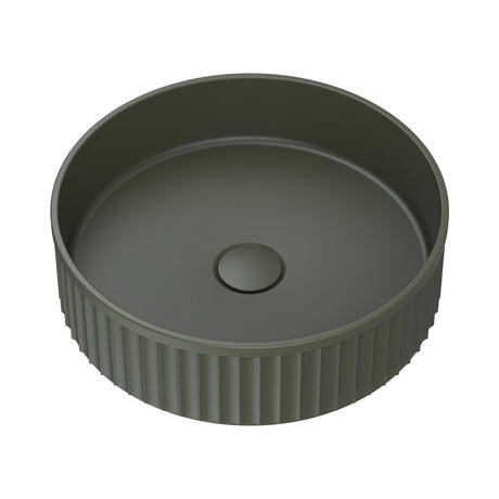 Minka Fluted Round Solid Surface Above Coutner Basin