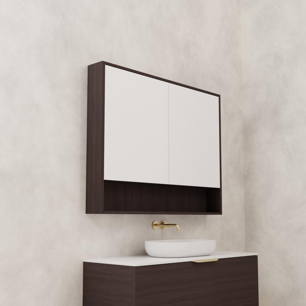 Carini - 1200mm Espresso Oak Shaving Cabinet