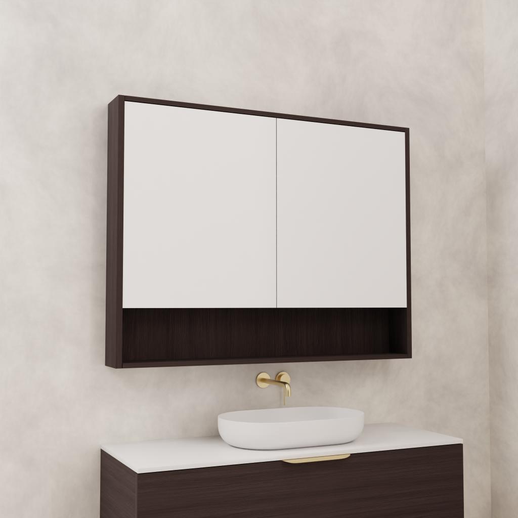 Carini - 1200mm Espresso Oak Shaving Cabinet
